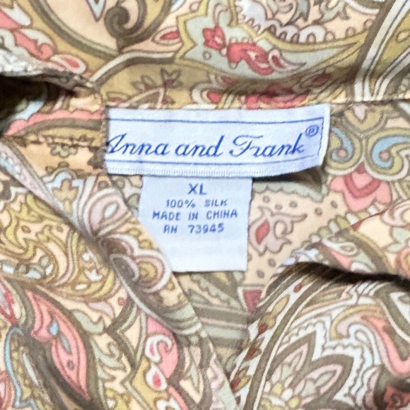 Anna And Frank Multicolor Paisley Women's Silk Button Down Shirt - Picture 5 of 8